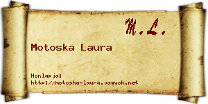 Motoska Laura névjegykártya